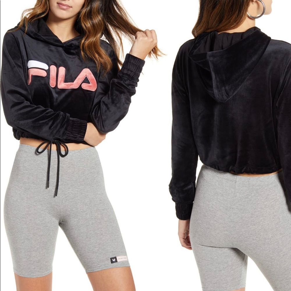 Fila Aitana Velour Crop Hoodie